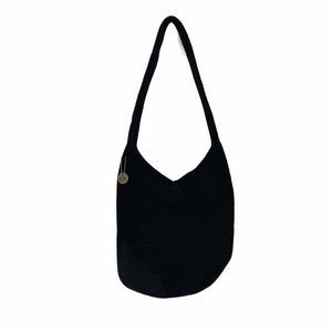 The SAK Woven Crochet Hobo Bag Black